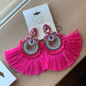 Caroline Hill Pink Statement Earrings NEW